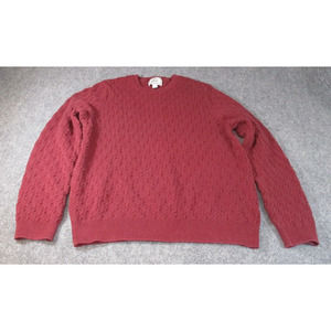 Jos. A. Bank Sweater Adult XXL Maroon Red Dark Knit Long Sleeve Round Neck